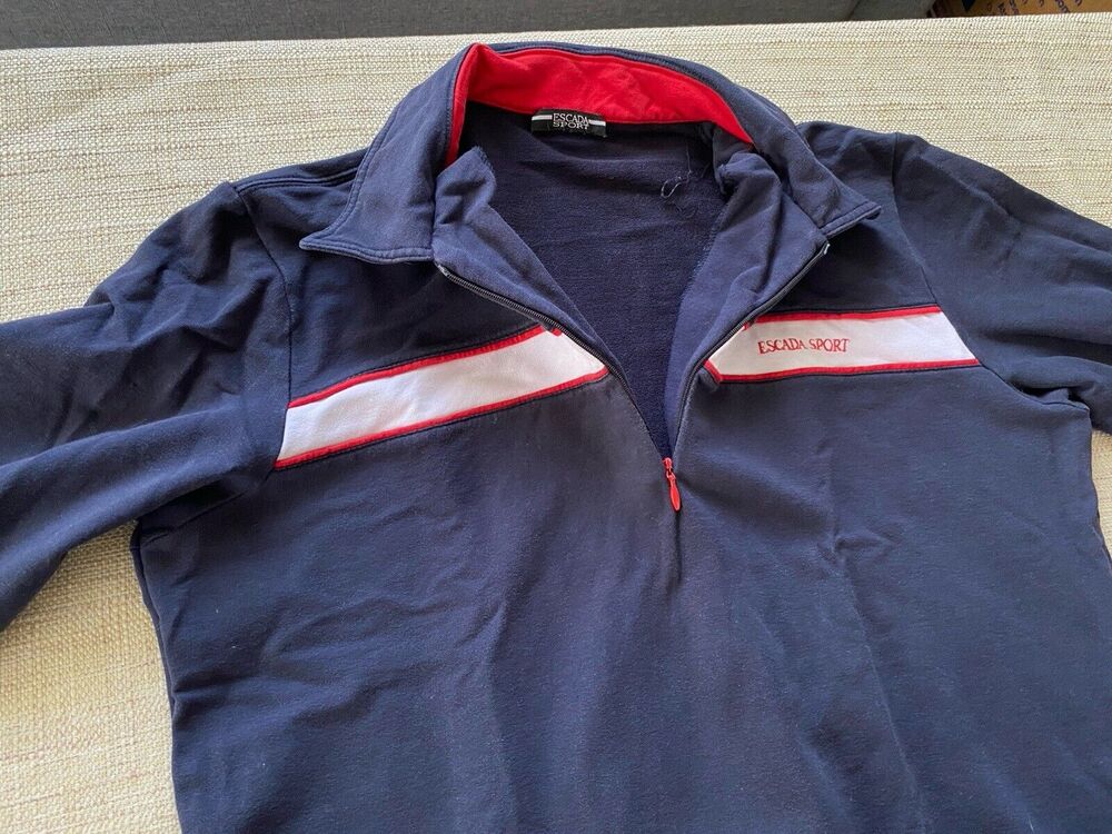 ESCADA Vintage Sport Quarter Zip Sweatshirt Pullover L